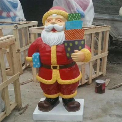 商场室内摆放节日圣诞老人玻璃钢公仔博鱼网页版