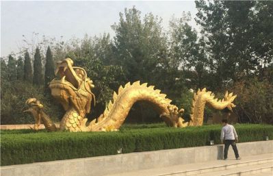 户外大型仿真不锈钢鎏金神兽龙博鱼网页版
