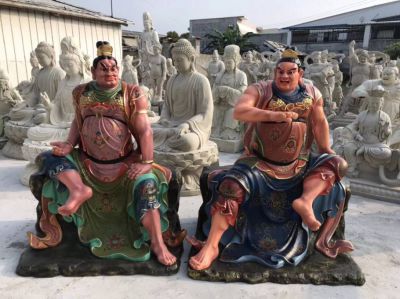 玻璃钢彩绘寺庙供奉佛像哼哈二将博鱼网页版