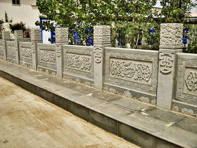 仿古青石花岗岩雕刻花纹街道栏杆博鱼网页版
