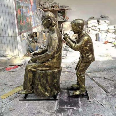 景区公园步行街摆放玻璃钢仿铜主题人物博鱼网页版