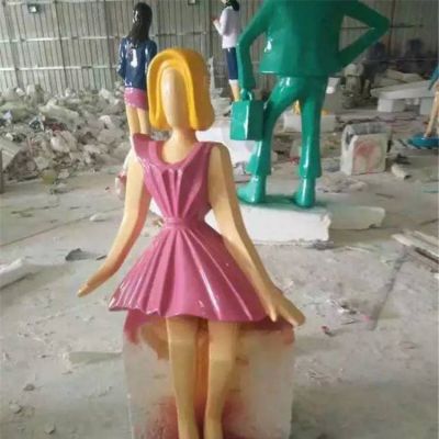 户外园玻璃钢抽象人物景观摆件