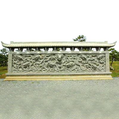 公园广场大型九龙壁石雕影壁墙