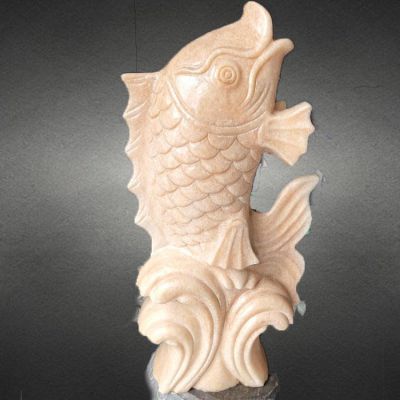 大理石石雕水景摆件鲤鱼博鱼网页版