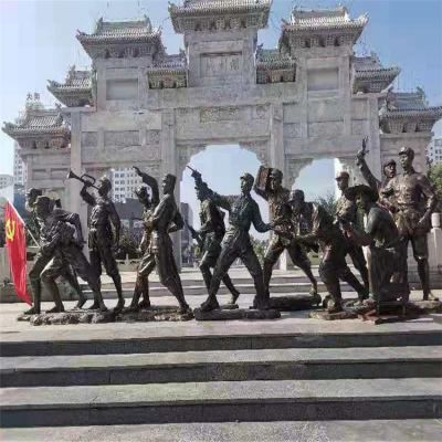 广场大型玻璃钢仿铜革命红军人物博鱼网页版小品