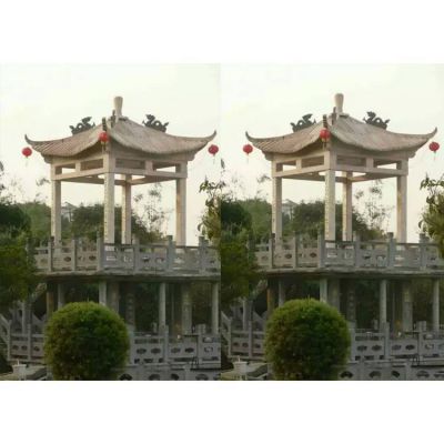 晚霞红石雕户外园林景观大型凉亭博鱼网页版