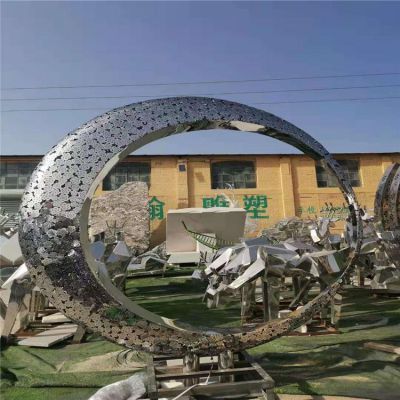 广场摆放镂空创意不锈钢圆形艺术景观博鱼网页版