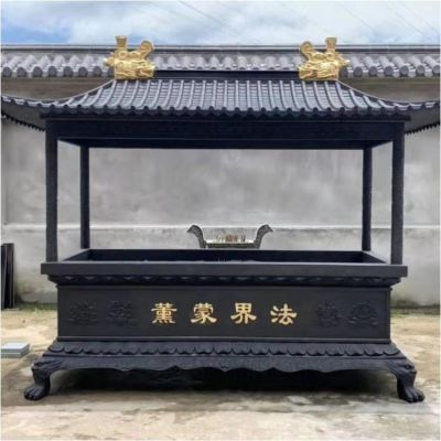 寺庙景区大型户外玻璃钢仿铜创意香炉博鱼网页版