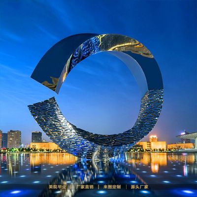 户外广场不锈钢几何创意圆环博鱼网页版