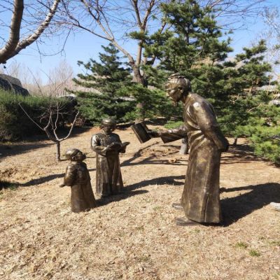 公园小区摆放玻璃钢看书小男孩私塾学童小品博鱼网页版