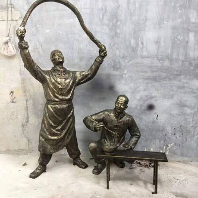 城市街道玻璃钢仿铜吃面条的人物博鱼网页版