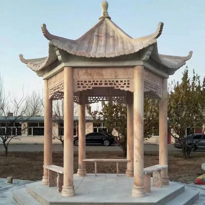 城市街道花园装饰摆放大理石镂空凉亭休息座椅博鱼网页版