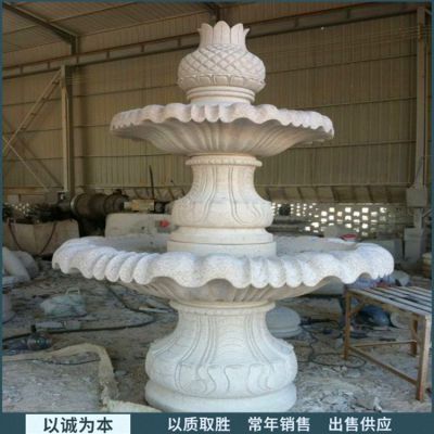 大理石石雕园林双层流水景观 户外园林喷泉