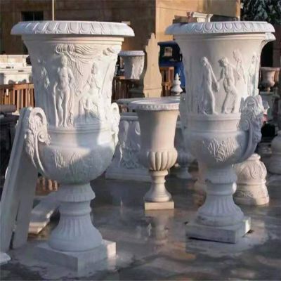 花园别墅装饰大理石浮雕欧式花钵花盆博鱼网页版