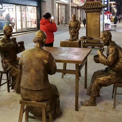 玻璃钢仿铜户外园林情景小品人物景观博鱼网页版