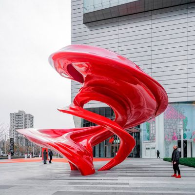 户外广场摆放不锈钢喷漆抽象旋转艺术造型景观博鱼网页版