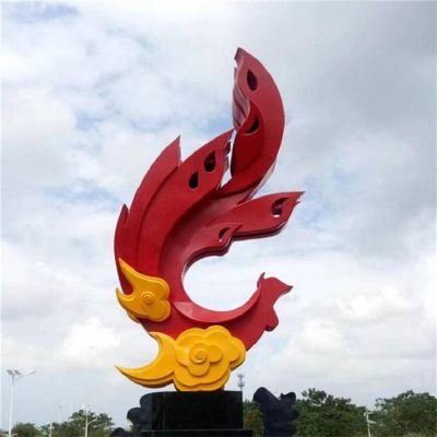 广场园林不锈钢凤凰博鱼网页版抽象景观大型摆件