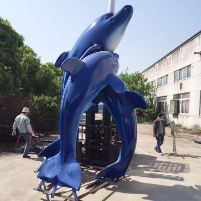 玻璃钢户外园林海豚景观博鱼网页版
