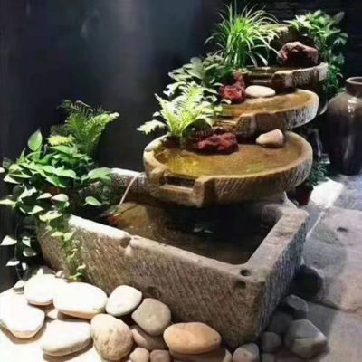 仿古做旧别墅室内创意流水摆件老石槽博鱼网页版