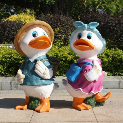 卡通鸭子摆件户外玻璃钢花缸园林景观花园庭院幼儿园可爱装饰花盆_11027