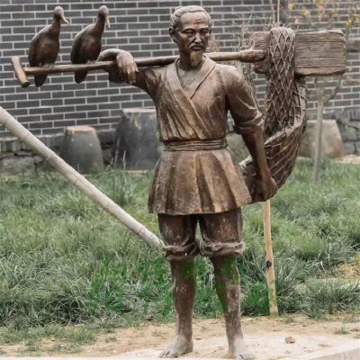 景区户外玻璃钢仿铜渔夫博鱼网页版