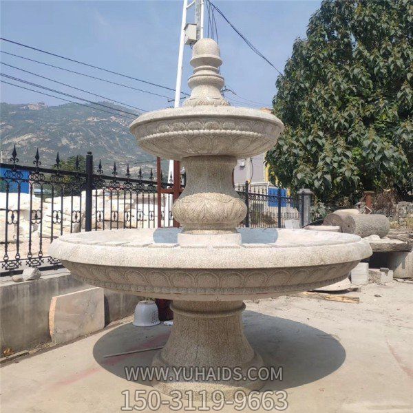 大理石石雕园林背书户外两层流水摆件喷泉景观博鱼网页版