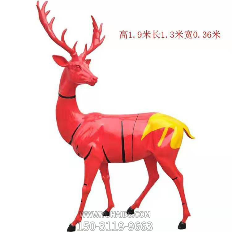 户外公园玻璃钢红色梅花鹿博鱼网页版