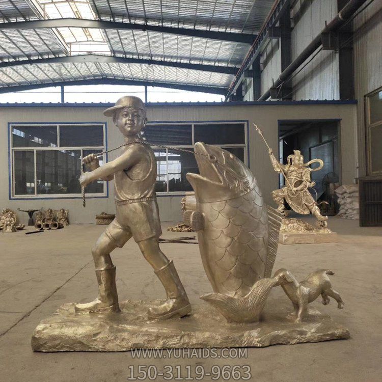 公园玻璃钢仿铜儿童博鱼网页版