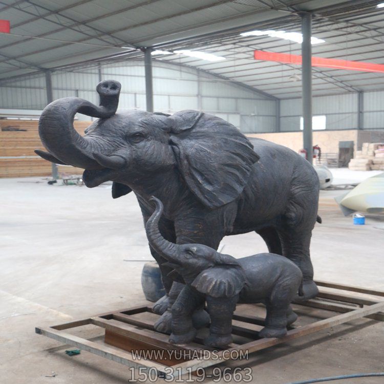 玻璃钢仿真树脂母子大象动物博鱼网页版景区园林户外摆件