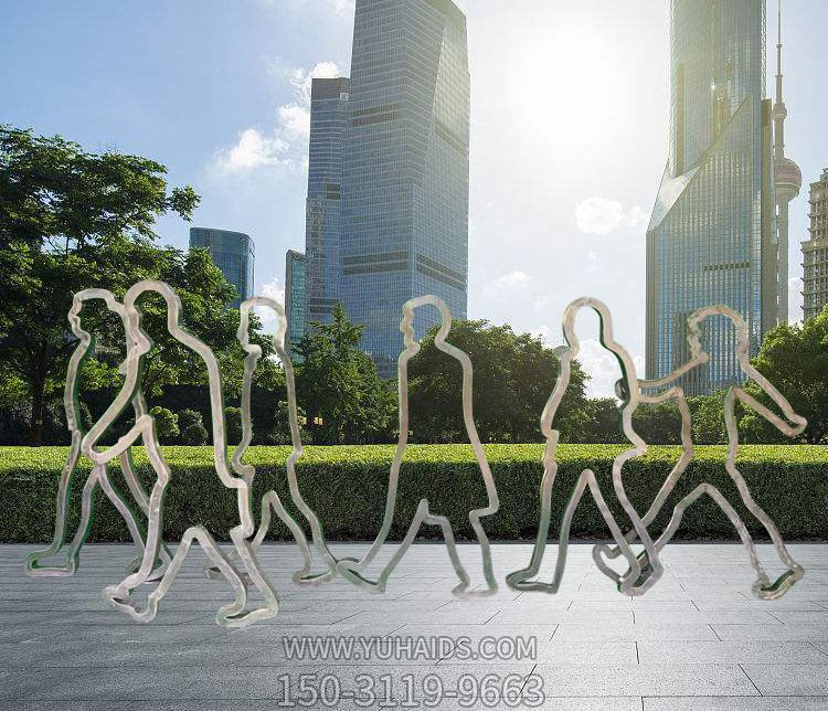 商业街边不锈钢铁艺镂空竞走人物博鱼网页版