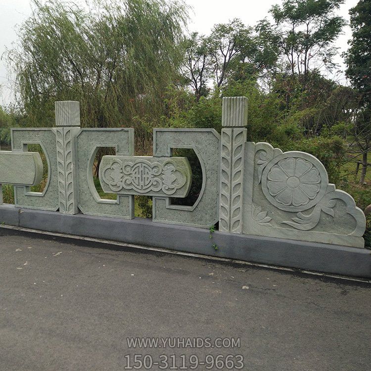 大理石浮雕花纹镂空石桥防护栏杆栏板博鱼网页版