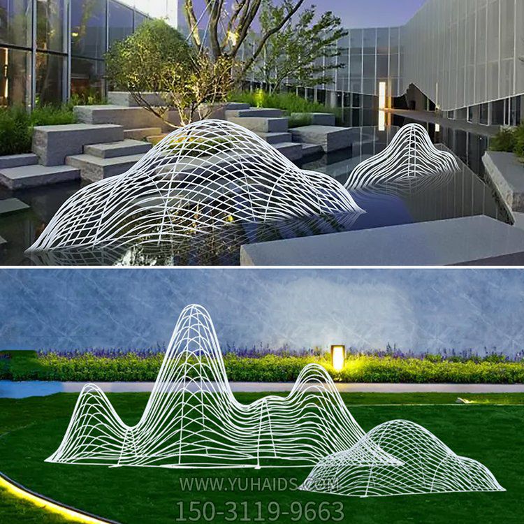 不锈钢拉丝户外庭院园林金属假山博鱼网页版