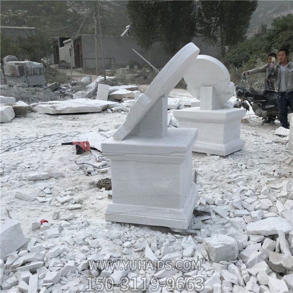 汉白玉雕刻古代时间计时器日晷校园广场博鱼网页版