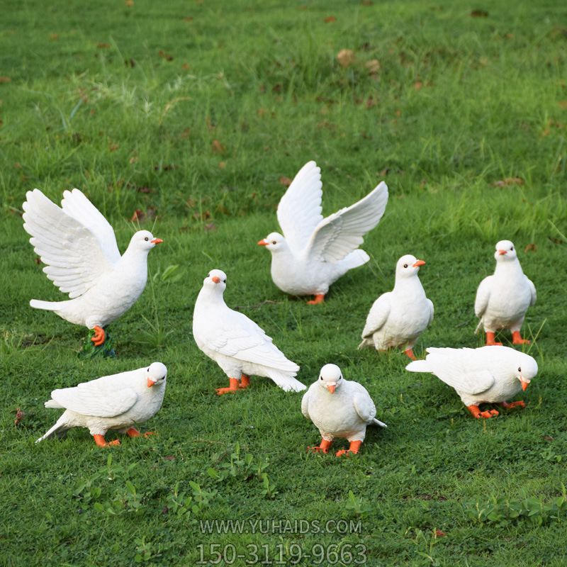 草坪广场仿真玻璃钢鸽子博鱼网页版