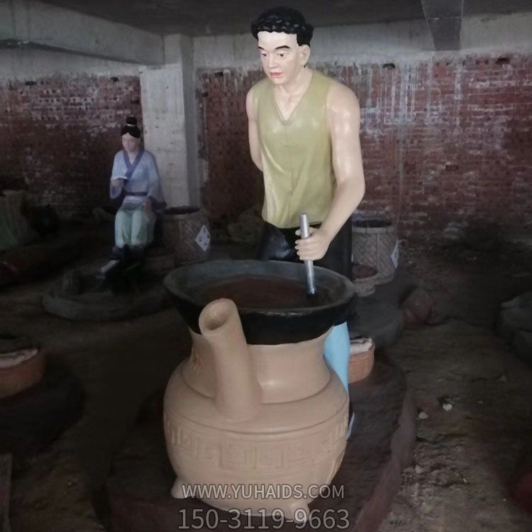 医学院摆放玻璃钢中医文化熬制中药人物博鱼网页版