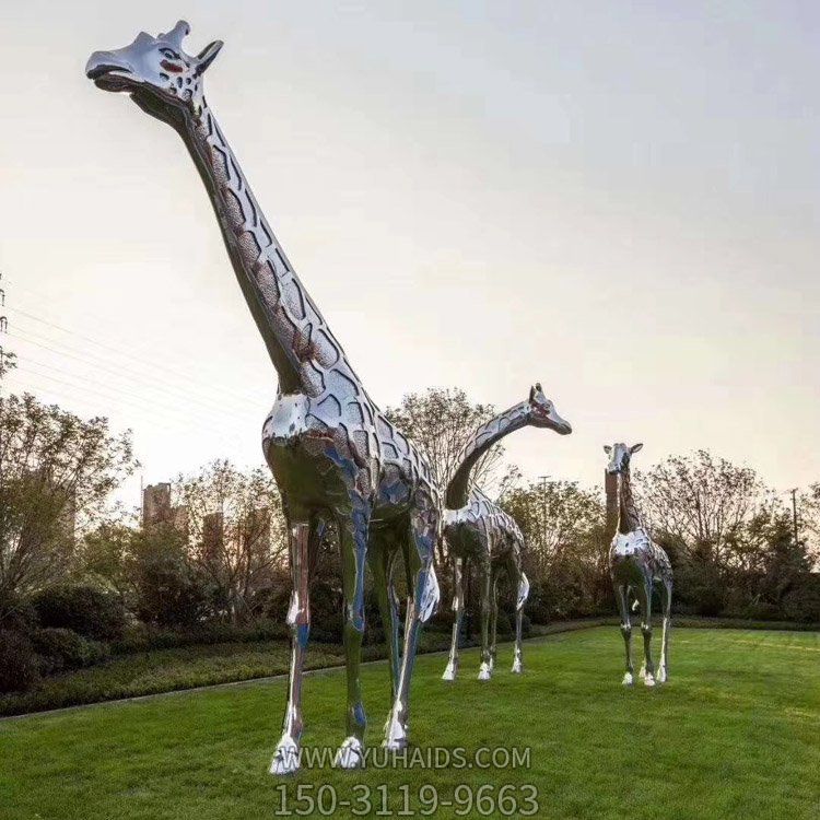 大型园林不锈钢抽象长颈鹿摆件博鱼网页版