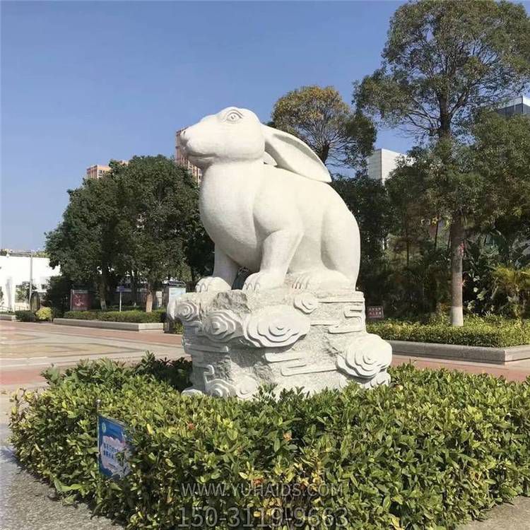 大型户外园林大理石砂石石雕十二生肖兔子博鱼网页版