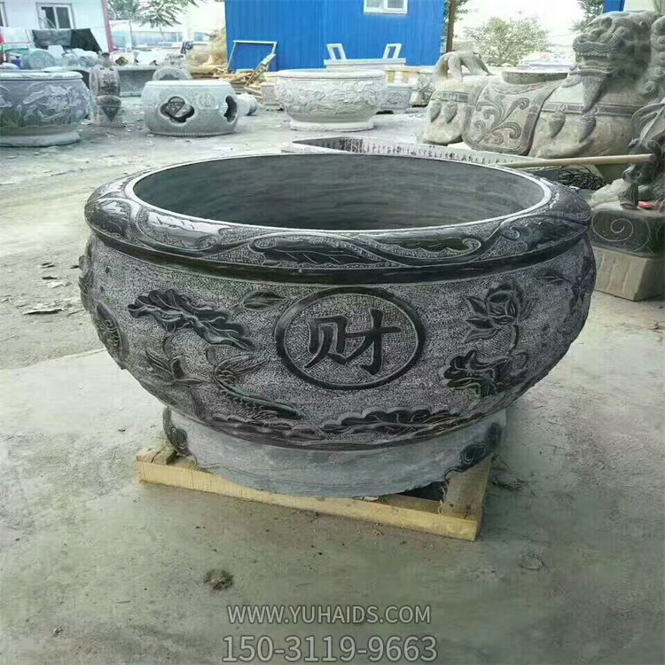 庭院大型青石石雕浮雕鱼缸花盆博鱼网页版