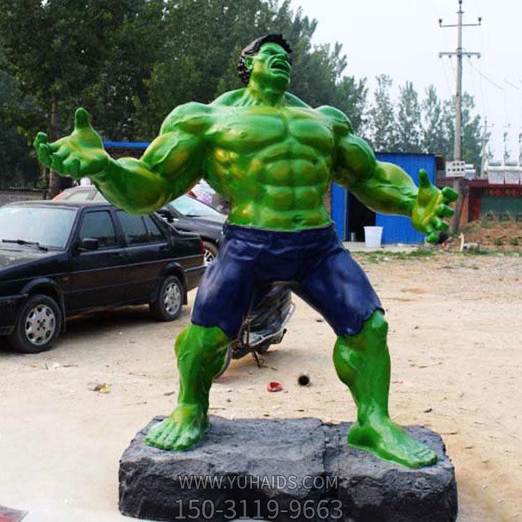 电影院商场户外景区大型电影人物玻璃钢彩绘绿巨人博鱼网页版