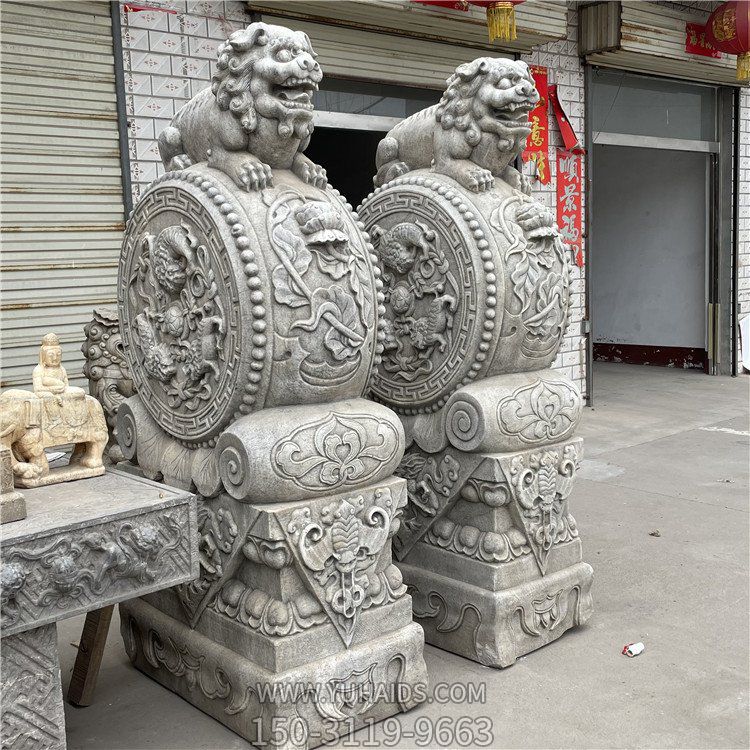 大个的石雕门墩抱鼓石，汉白玉仿古门墩博鱼网页版