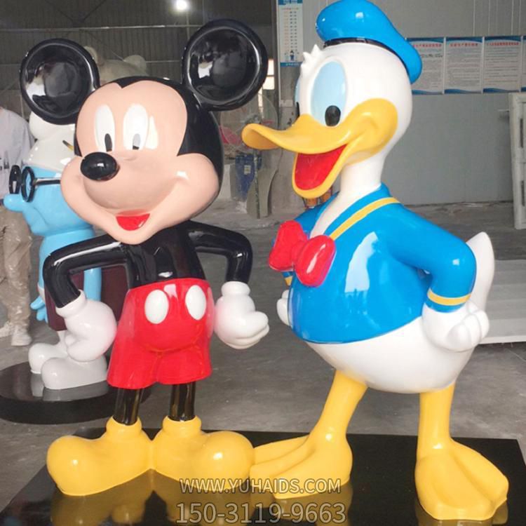 玻璃钢卡通彩绘园林景观卡通米老鼠唐老鸭摆件博鱼网页版