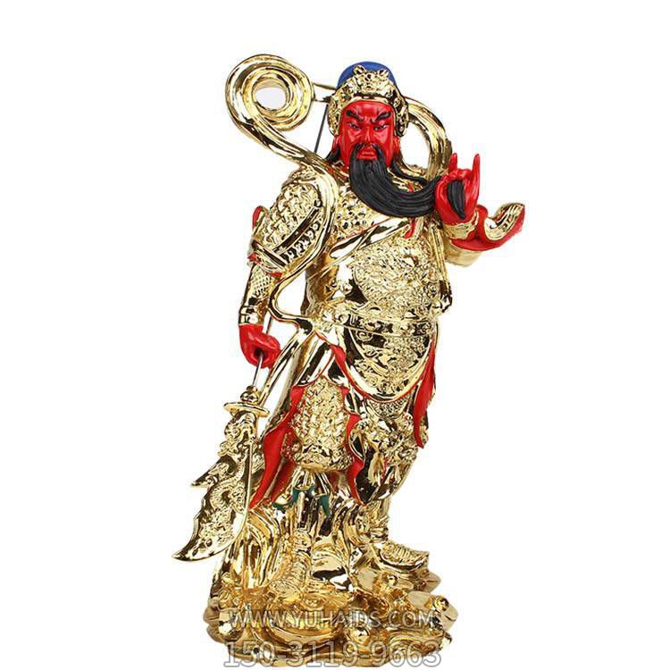 寺庙供奉树脂彩绘关公珈蓝韦陀护法神像博鱼网页版