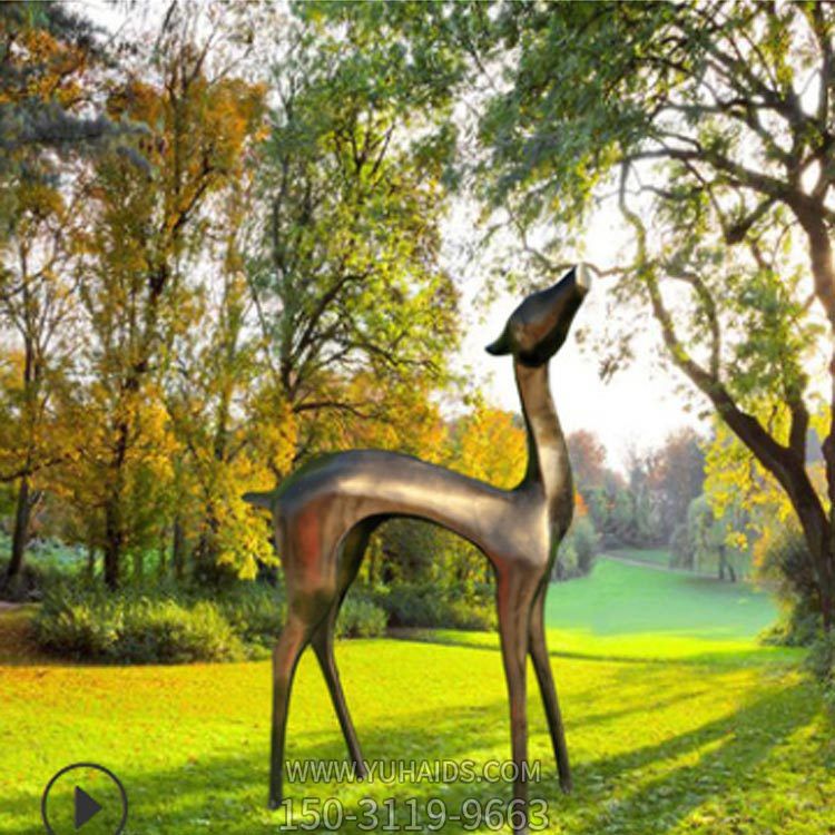 户外园林抽象动物景观玻璃钢仿铜小鹿博鱼网页版
