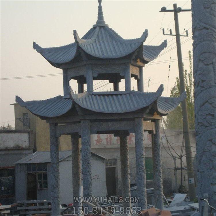 石雕凉亭户外花岗岩双层石亭子中式广场小区别墅景观博鱼网页版