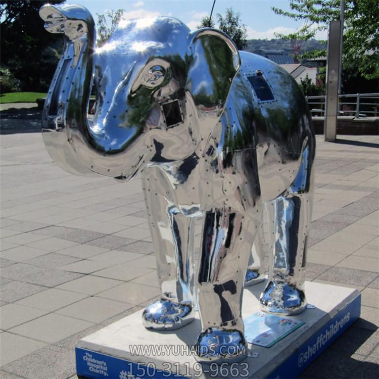 城市广场摆放不锈钢镜面小象博鱼网页版