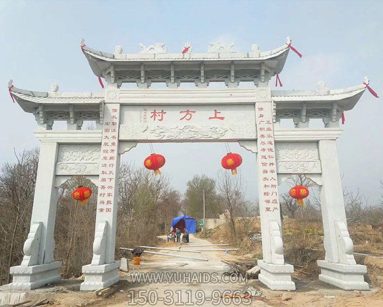 农村路口青石雕刻牌坊建造样式博鱼网页版