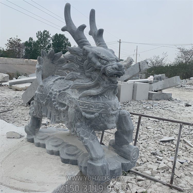 户外大型大理石石雕园林户外镇宅招财麒麟博鱼网页版