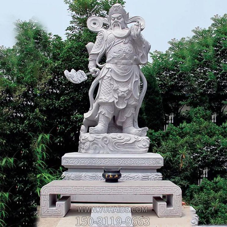 景区大型汉白玉石雕我财神关公博鱼网页版