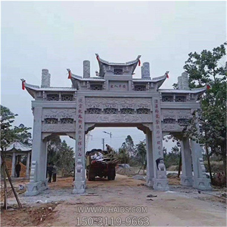 大型大理石石雕户外农村村口大型石雕牌坊博鱼网页版