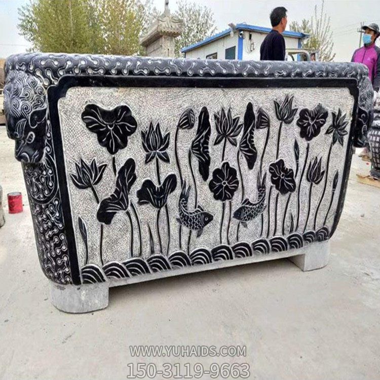 园林景观青石石雕浮雕花盆博鱼网页版